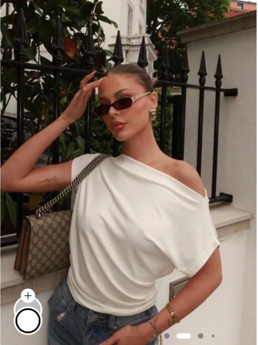 Fashion Nova White Draped Cap Sleeve Tee